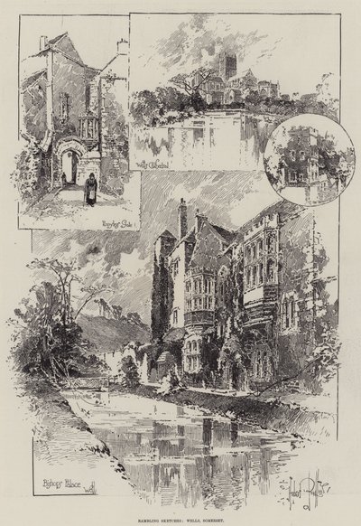 Rambling Sketches, Wells, Somerset by Herbert Railton